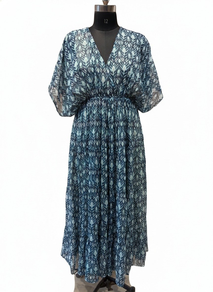 Pastel embroidered occasion dress export supplier
